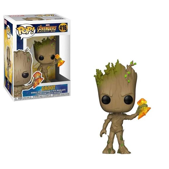Funko Pop Marvel Avengers Infinity War - Groot w/ Stormbreaker Vinyl Figure #416 - Picture 1 of 7